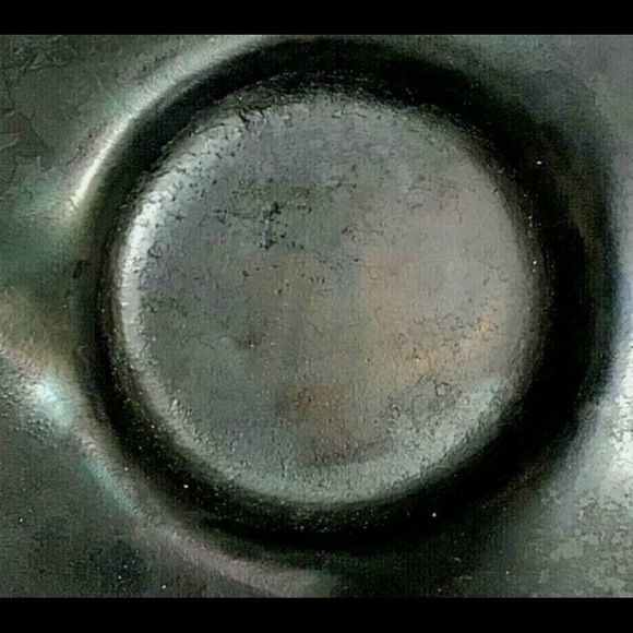 Modern Textured Metal Plate 8” sq Decor, Candleholder by metal artist Fetty NEW - Picture 3 of 9